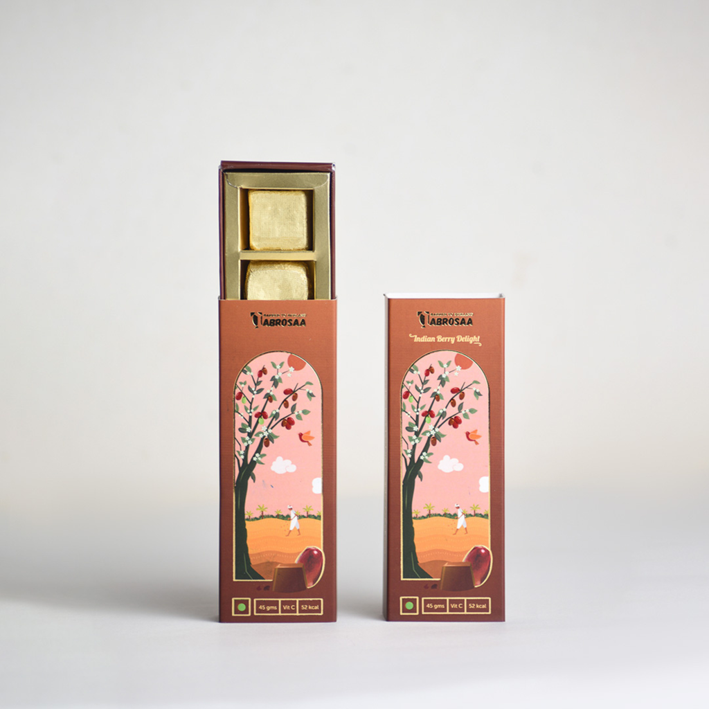 Ber Infused Chocolate | Made of Indian Jujube Superfruit | Dark Chocolate | No Jelly Pure Fruit Pulp Inside | Enriched With Vitamin C | No Added Color | No added Flavors45gms