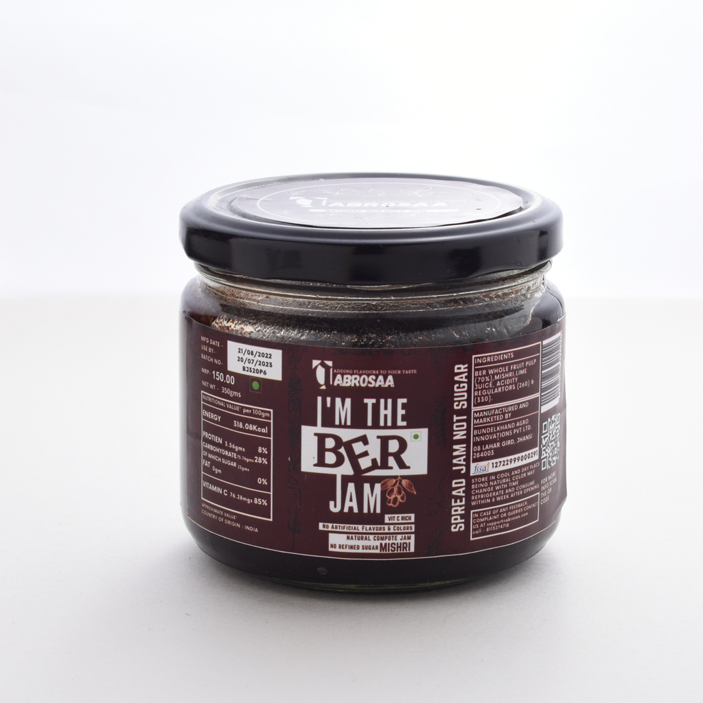 Ber Fruit Jam | Premium Pure Indian Superfruit Jam | Made of Indian Jujube | Rich In Vit C, Iron, Calcium and Zinc | No Added Color Or Flavor | 320 Gms