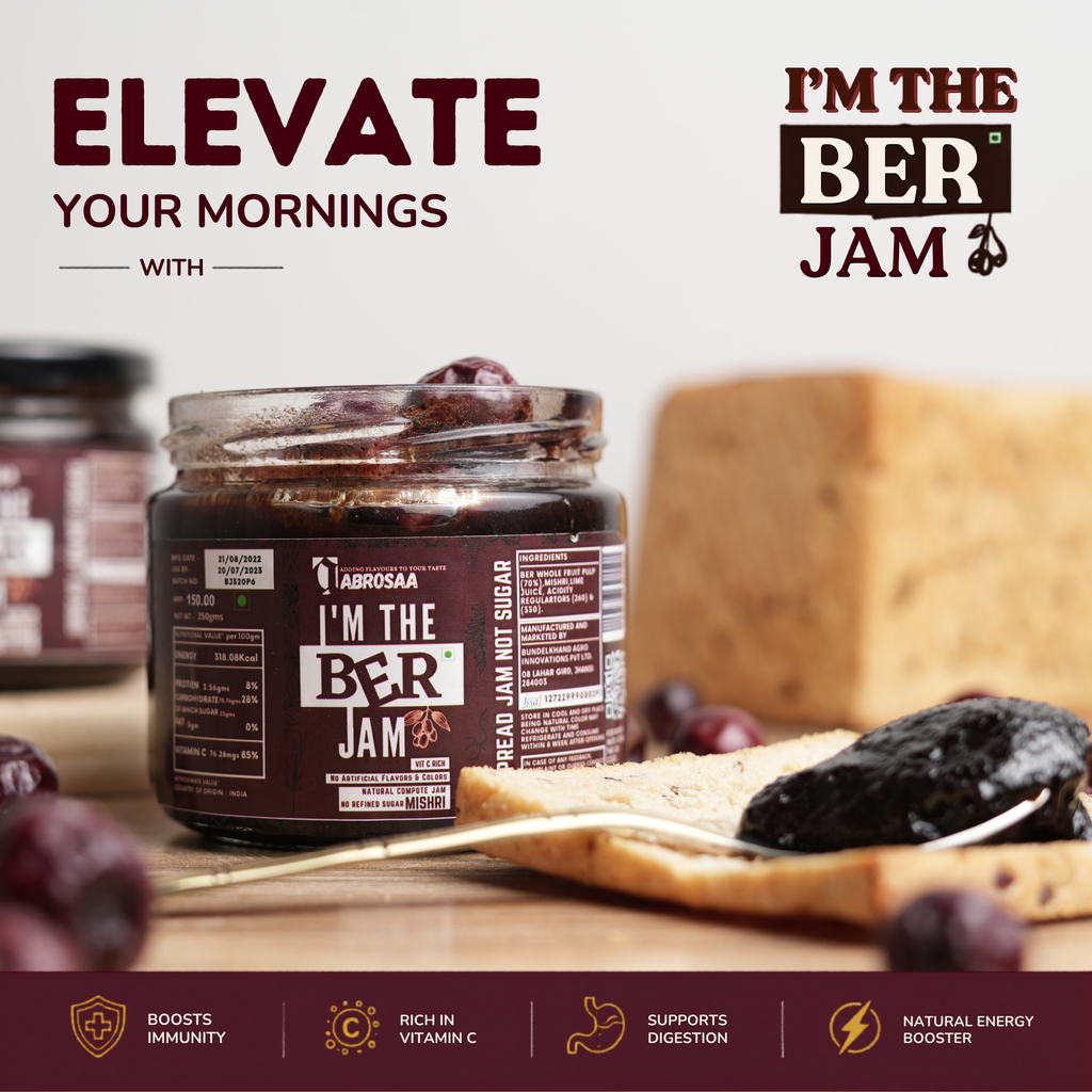 Ber Fruit Jam | Premium Pure Indian Superfruit Jam | Made of Indian Jujube | Rich In Vit C, Iron, Calcium and Zinc | No Added Color Or Flavor | 320 Gms